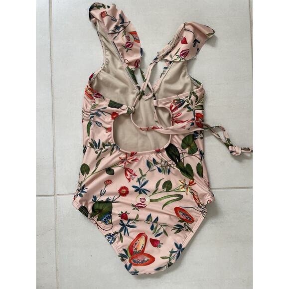 Free Press Swim One Piece Swimsuit Floral Print Plunge Swimwear - Picture 5 of 9